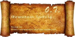 Ohrenstein Teofila névjegykártya